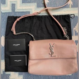 Ysl Yves Saint Laurent Pink Leather Crossbody Bag